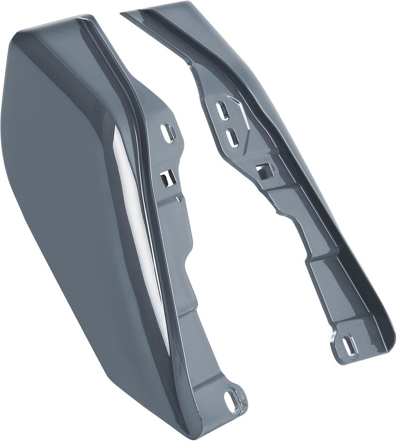 HR3 Custom Mid-Frame Air Deflectors Compatible with 2009-later Harley Road King Road Glide Street Glide Electra Glide Ultra Limited (Apple Green/Gunship Gray) (Style #2) - Image 2